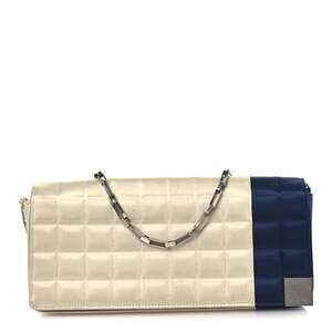 Chanel Satin Chocolate Bar Flap White #200170C83B